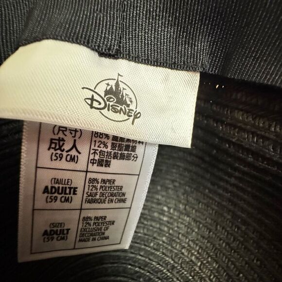 Disney Parks Minnie Mouse Signature Red Bow Floppy Summer Hat Black Straw Adult - Picture 4 of 5